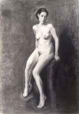 Nude II Study by Isabella Watling contemporary artwork works on paper drawing