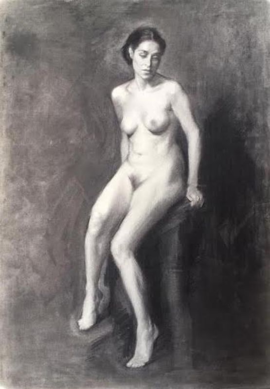 Nude II Study by Isabella Watling contemporary artwork Works on Paper