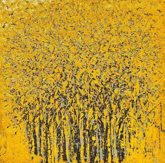 YELLOW FOREST HSE 14522 by Professor Ablade Glover contemporary artwork Painting