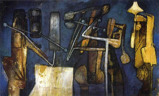 Composition grise by Roberto Matta contemporary artwork Painting