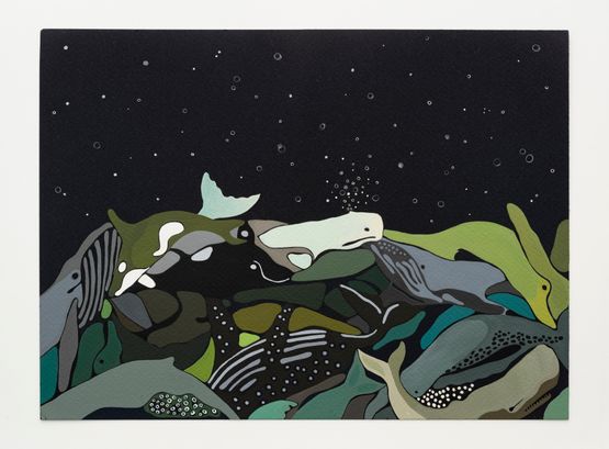 Uma baleia na montanha by Rivane Neuenschwander contemporary artwork Painting