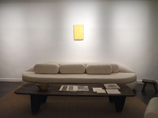 Untitled yellow frame painting 4 by Lawrence Carroll contemporary artwork Painting