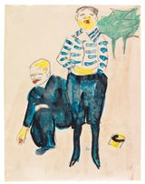 Murmel spielende Knaben Boys playing Marbles by Hermann Max Pechstein contemporary artwork works on paper