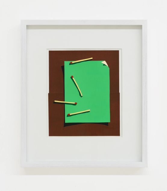 Trompe Loeil no. 6 Matches on Green by Anthony Iacono contemporary artwork Painting
