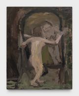 Nude looking in mirror by Janice Nowinski contemporary artwork painting works on paper