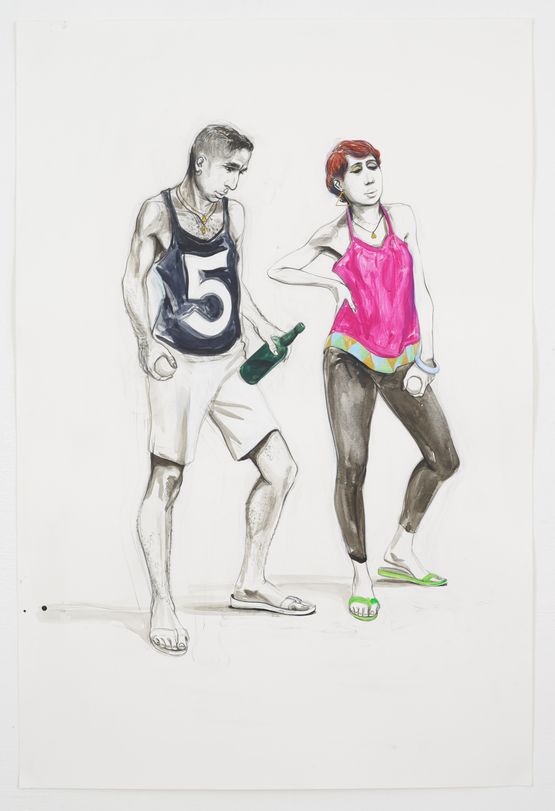 Untitled Two Bowlers by Charles Avery contemporary artwork Painting