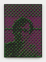 Portrait dHomme mauve vert noir by Alain Jacquet contemporary artwork print