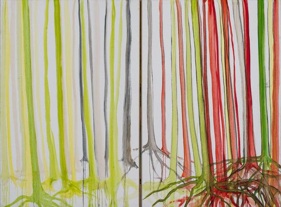 The Valley by Fabrice Hyber contemporary artwork Painting