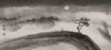 Observing Rising Clouds under the Moon by Kan Tai Keung contemporary artwork painting works on paper