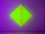 colormirror glow satin green red rhombus by Regine Schumann contemporary artwork sculpture