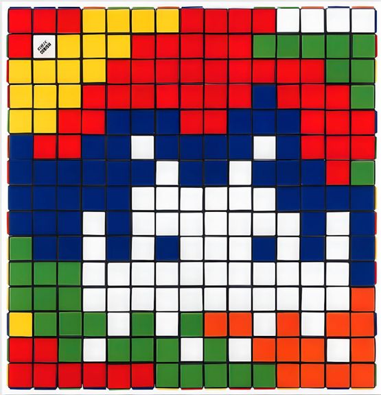 Rubik Camouflage by Invader contemporary artwork Print