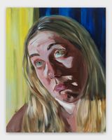 Annunciation clown face by Jenna Gribbon contemporary artwork painting