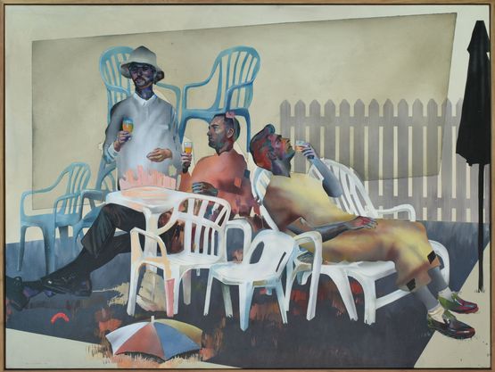 GARDEN CHAIRS by Chris Denovan contemporary artwork Painting