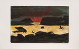 Untitled Red Sunrise Yellow Sea by Frank Walter contemporary artwork Painting