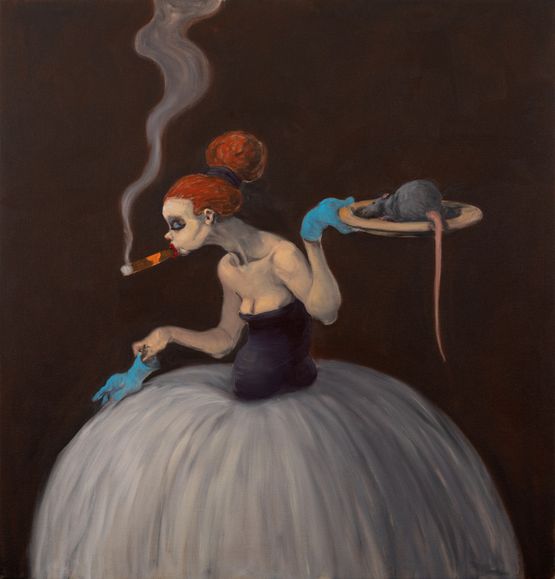 Soft Scene I by Michael Kvium contemporary artwork Painting