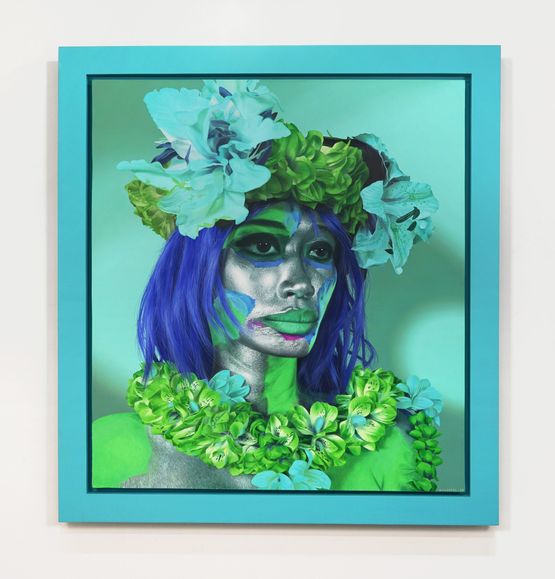Turquoise Woman by Ashley Bickerton contemporary artwork Painting