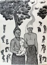 The Future of Indigenous Peoples 4 by Joydeb Roaja contemporary artwork works on paper