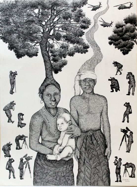 The Future of Indigenous Peoples 4 by Joydeb Roaja contemporary artwork Works on Paper