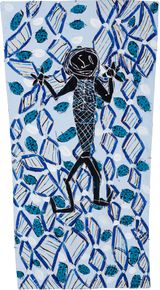 Self Portrait in Bush Sauna by Dhambit Mununggurr contemporary artwork painting
