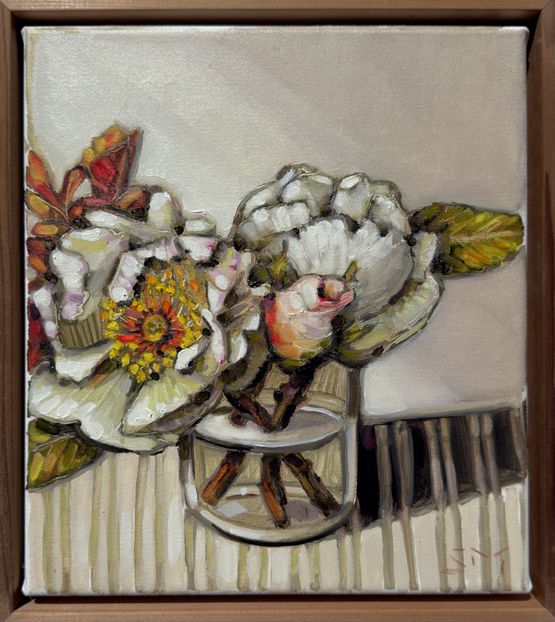 Jacquline Du Pre Rose - 2 by Sam Michelle contemporary artwork Painting