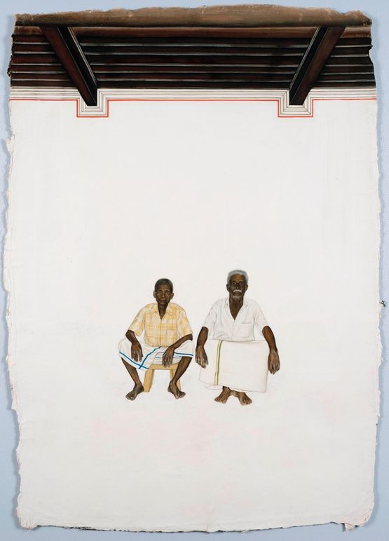 Two Men from Chettinad by Desmond Lazaro contemporary artwork Painting