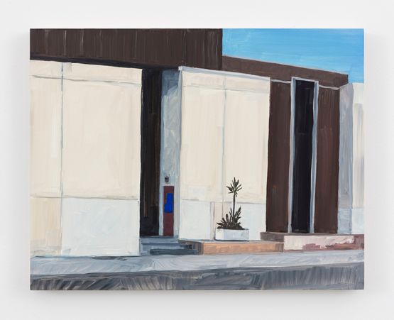 Building with desert plant by Jean-Philippe Delhomme contemporary artwork Painting