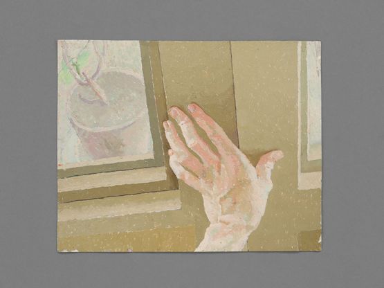 Mana la fereastra Hand at the Window by Diana Cepleanu contemporary artwork Painting