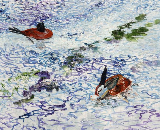 Lake Study with Rain Op.98 by Bin Woo Hyuk contemporary artwork Painting