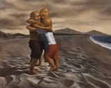 Wrestling by the Bay by Elmer Borlongan contemporary artwork painting