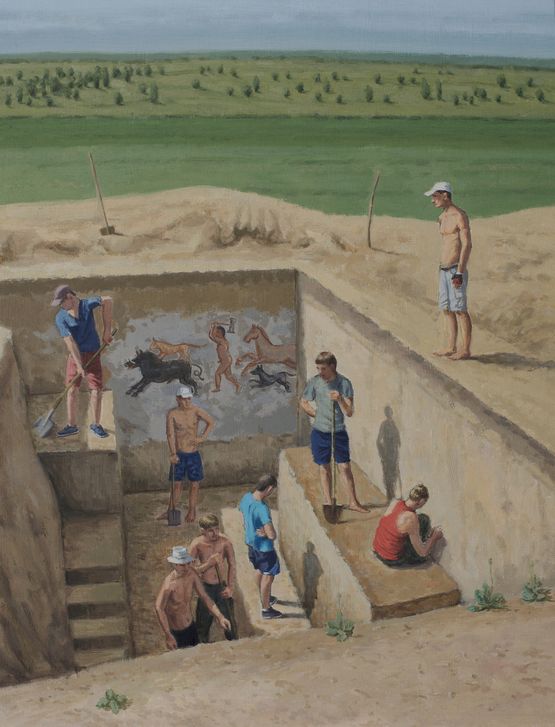 Thracian Tomb by Serban Savu contemporary artwork Painting