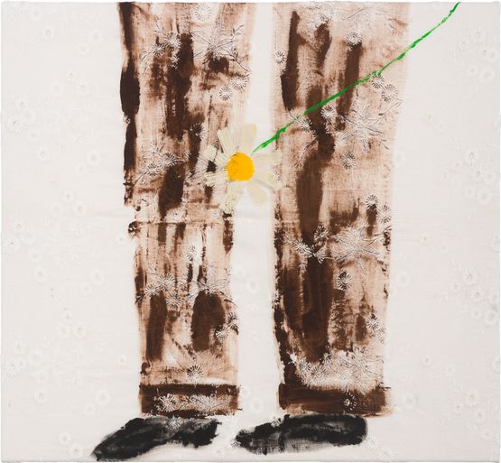 Trousers and Daisy by Jenny Watson contemporary artwork Painting