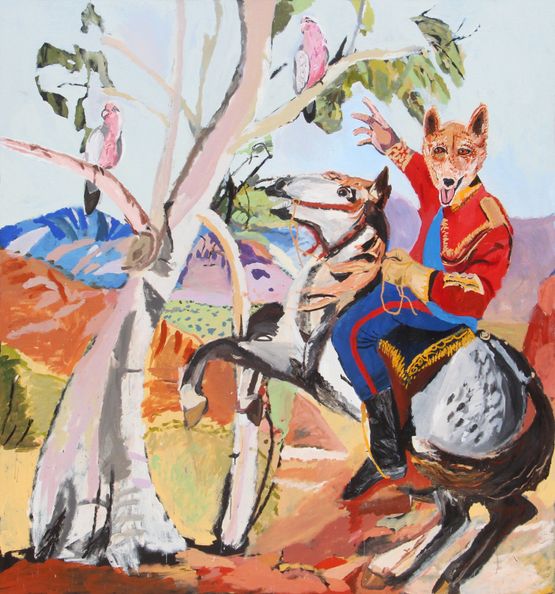 Dingo Cavalerie by Vincent Namatjira contemporary artwork Painting