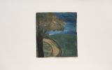 Untitled Brown Tree Curving Beige Road by Frank Walter contemporary artwork painting works on paper