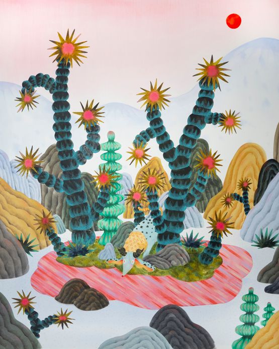 Tiny Oasis for Thirsty Goat by Duairak Padungvichean contemporary artwork Works on Paper