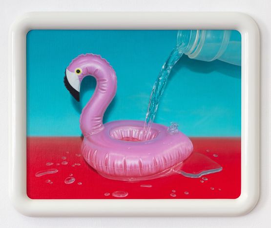 Flamingo pour by Emily Hartley-Skudder contemporary artwork Painting
