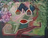 Tamarillo Tart by Layla Rudneva-Mackay contemporary artwork painting works on paper