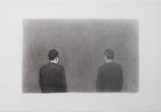 Man with Two Shadows by Chi Peng contemporary artwork Works on Paper
