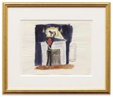 cat burglar at work by Karen Kilimnik contemporary artwork drawing painting works on paper
