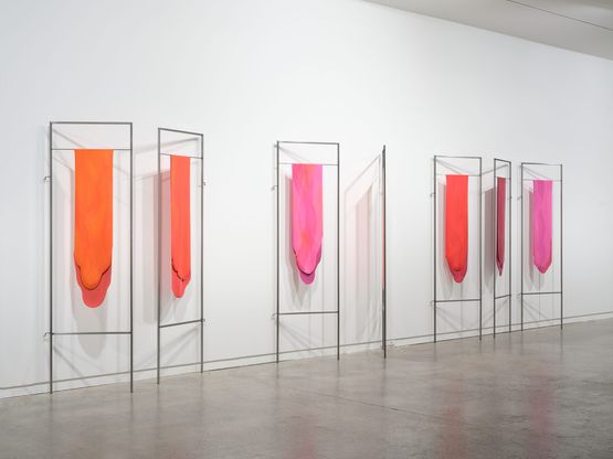 Fifteen Metres of Red Standing by Helen Calder contemporary artwork Painting