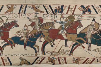 Contemporary art exhibition The Bayeux Tapestry at The British Museum London United Kingdom