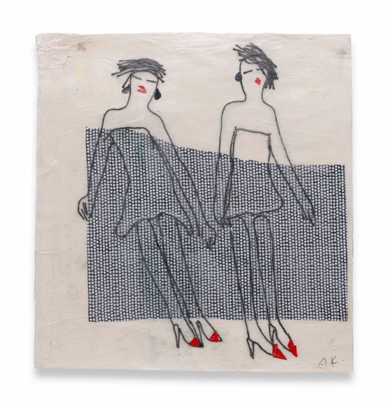 Two Girls by Azade Koker contemporary artwork Works on Paper