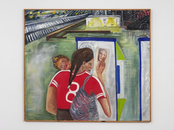Encuentro mistico constitucion Mystical encounter at Constitution Train Station by Marcia Schvartz contemporary artwork Painting
