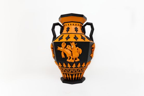 Lobster Amphora with Battle Scene Pixel by Philip Colbert contemporary artwork Sculpture