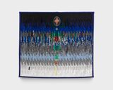 Soninke et Ashanti bleu et gris by Abdoulaye Konate contemporary artwork textile