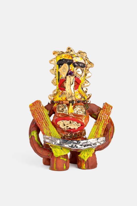 Terracotta Figure with Shields by Ramesh Mario Nithiyendran contemporary artwork