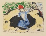 Blaues Kleid Blue Dress by Erich Heckel contemporary artwork print