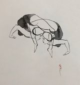 Bend Drawing 4 by Hayv Kahraman contemporary artwork painting works on paper