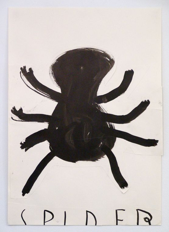 Black Spider Hammer-Head by Rose Wylie contemporary artwork Painting