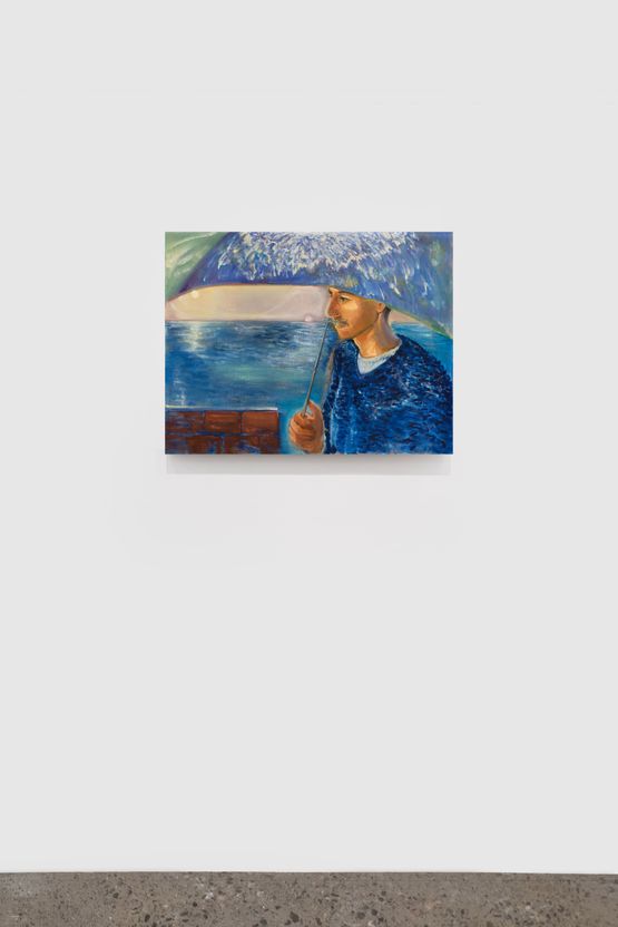 Rain mustache with twin moons by Li Qianyu contemporary artwork Painting