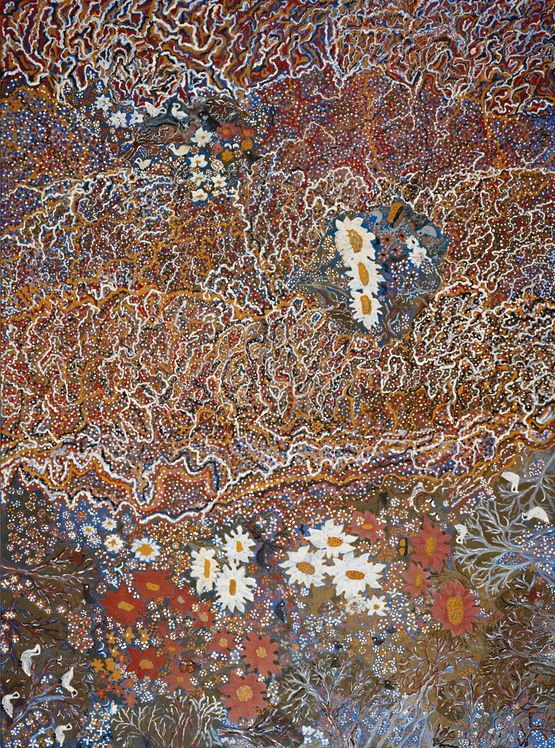 Big Swamp Middle Swamp and End Swamp by Mavis Ngallametta contemporary artwork Painting